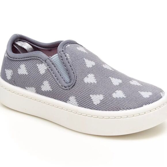Carter’s Nettie blue slip on sneakers with liblue hearts size 5 Toddler NWOT - Picture 1 of 13